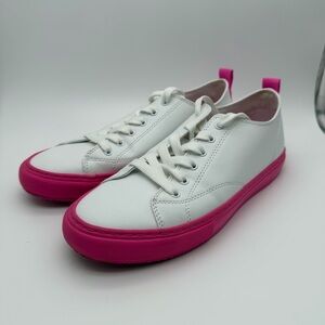 Marc Fisher Women’s White And Hot Pink Sneakers 8.5 Barbie Core